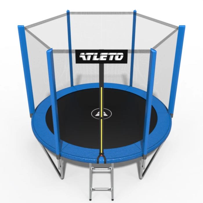 Батут дитячий з сіткою та драбинкою 312 см Atleto синій
