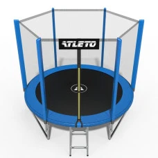 Батут дитячий з сіткою та драбинкою 312 см Atleto синій