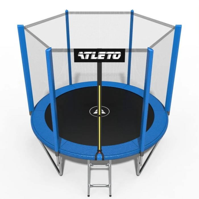 Батут дитячий з сіткою та драбинкою 312 см Atleto синій