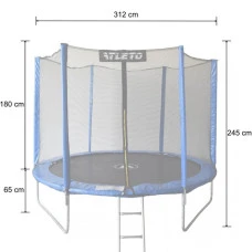 Батут дитячий з сіткою та драбинкою 312 см Atleto синій