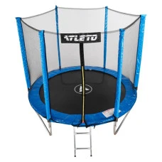 Батут дитячий з сіткою та драбинкою 312 см Atleto синій