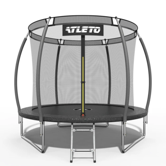 Батут дитячий 312 см з внутрішньою сіткою та драбинкою Atleto чорний