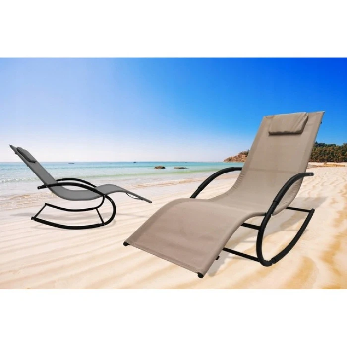 Шезлонг лежак гойдалка Bonro BG-01 коричневий