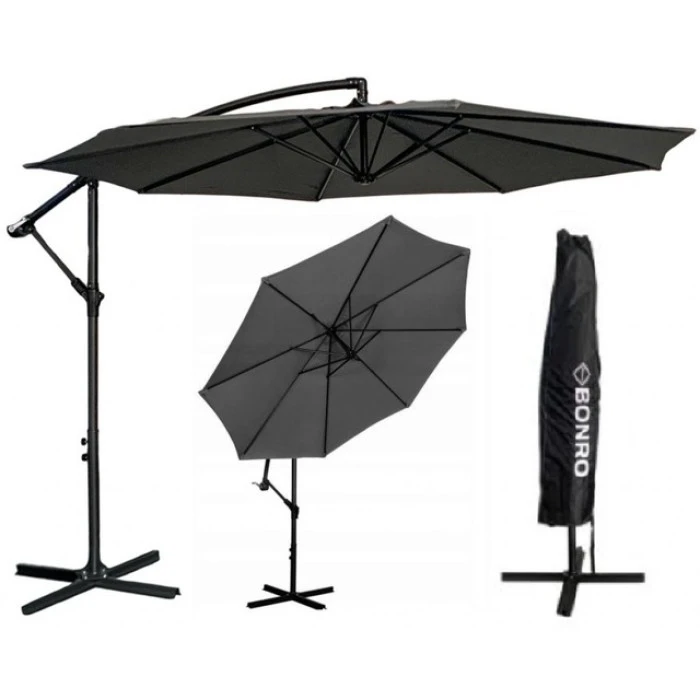 Зонтик садовый регулируемый с наклоном серый Bonro B-7012 3м 8 спиц