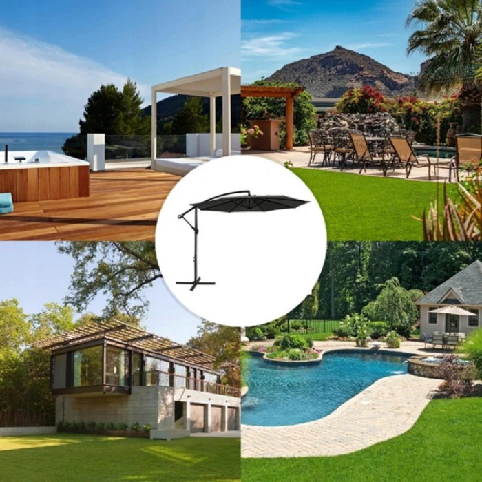 Зонтик садовый регулируемый с наклоном серый Bonro B-7012 3м 8 спиц