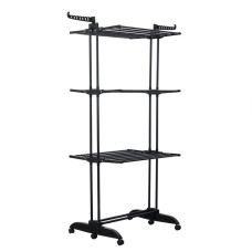 Многоярусная сушилка органайзер для одежды черная Bonro B88