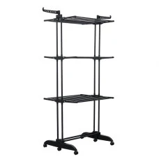 Багатоярусна сушарка органайзер для одягу чорна Bonro B88