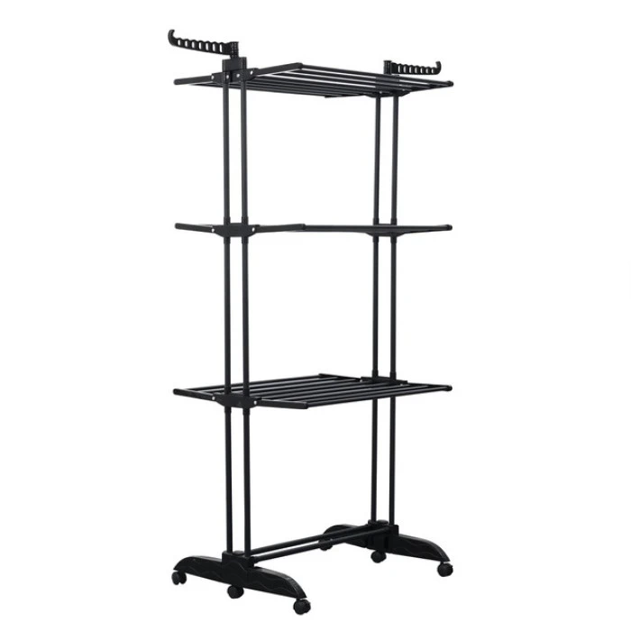 Багатоярусна сушарка органайзер для одягу чорна Bonro B88