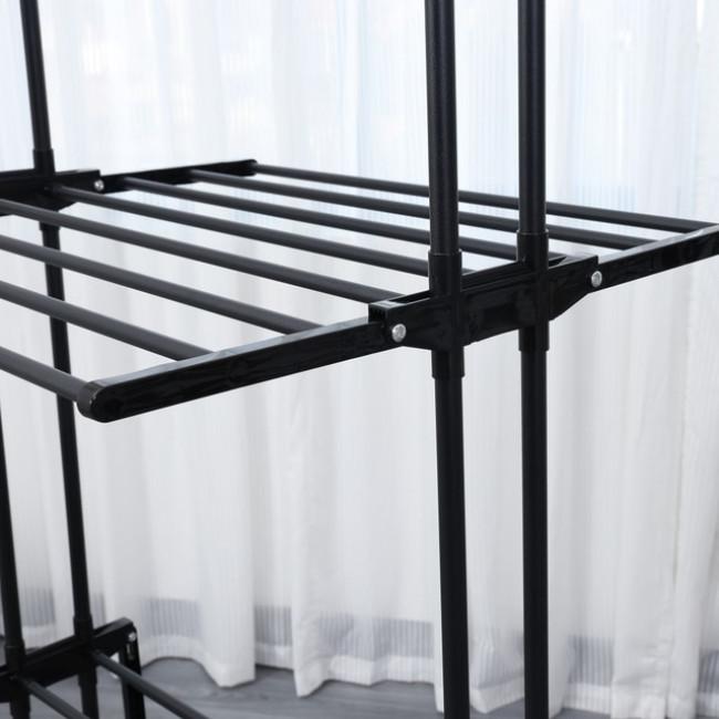 Многоярусная сушилка органайзер для одежды черная Bonro B88