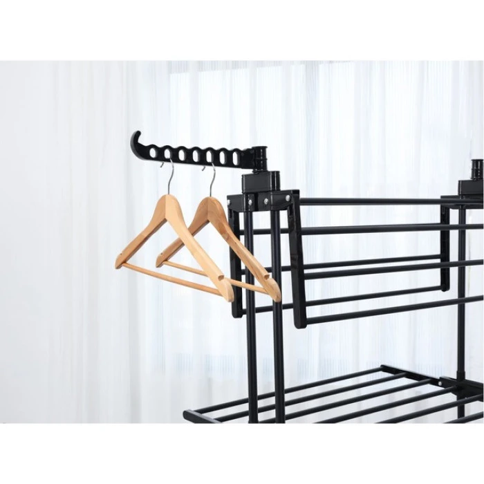 Багатоярусна сушарка органайзер для одягу чорна Bonro B88