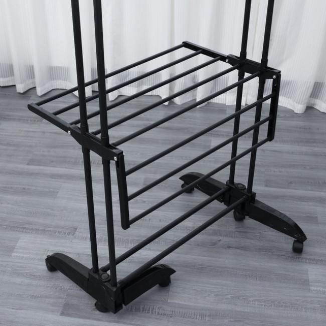 Многоярусная сушилка органайзер для одежды черная Bonro B88