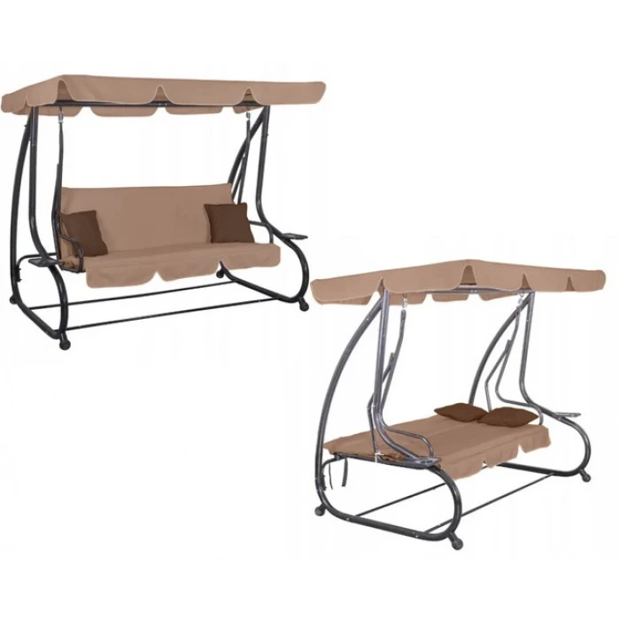 Качеля садова Bonro Garden BW-002 коричнева 3 місна