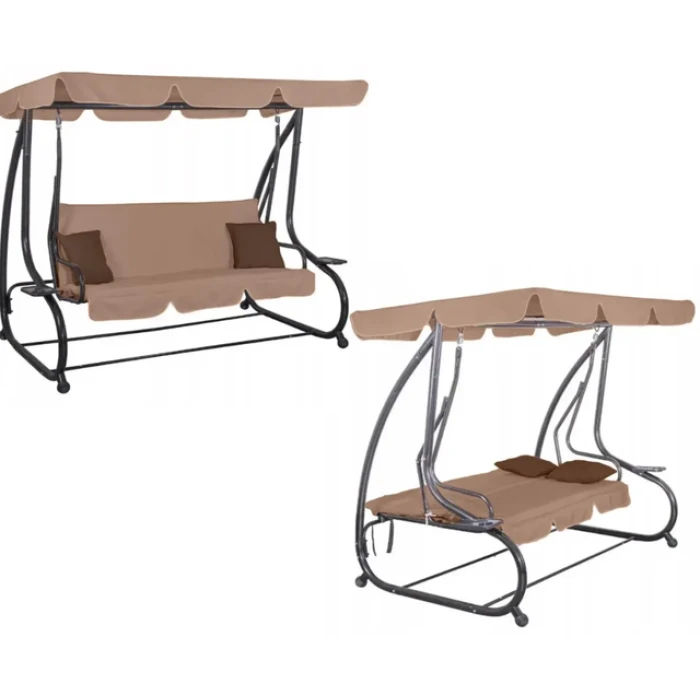 Качеля садова Bonro Garden BW-002 коричнева 3 місна