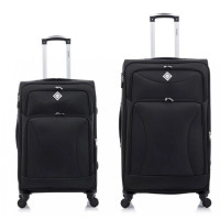 Набор тканевых чемоданов 2 шт Bonro Tourist большая средняя черный