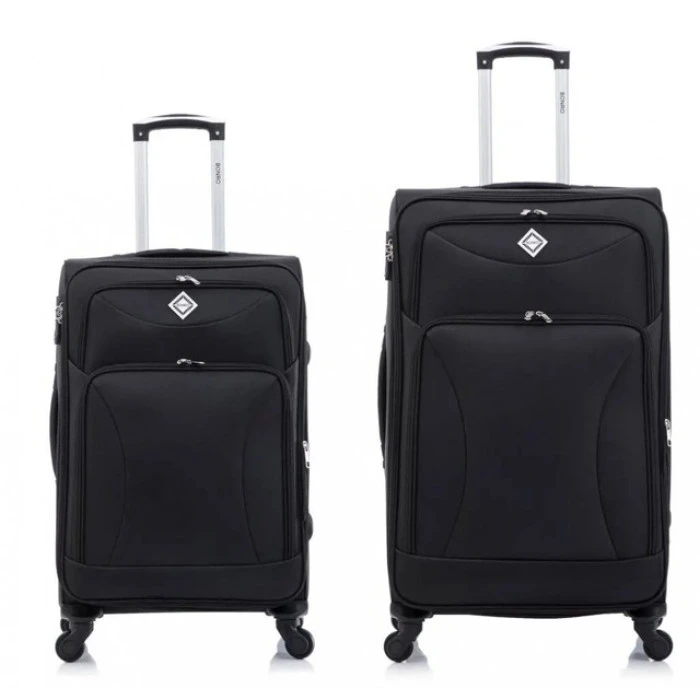 Набір тканинних валіз 2 шт Bonro Tourist велика середня чорний