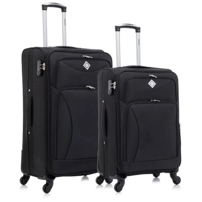 Набір тканинних валіз 2 шт Bonro Tourist велика середня чорний