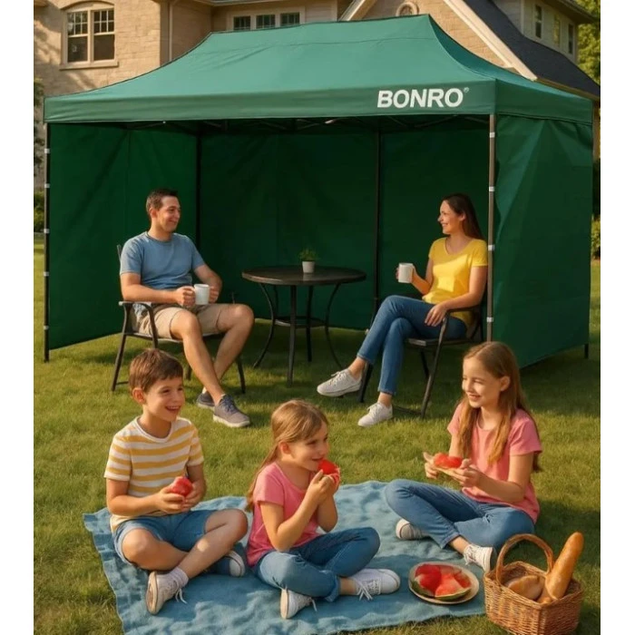 Намет павільйон розсувний з стінками 3 х 6 Bonro B-9006 зелений + сумка