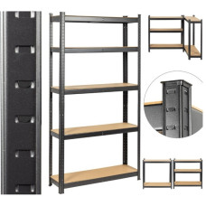 Стелаж металевий 180х90х30 Siker P9030 чорний 5 полиць