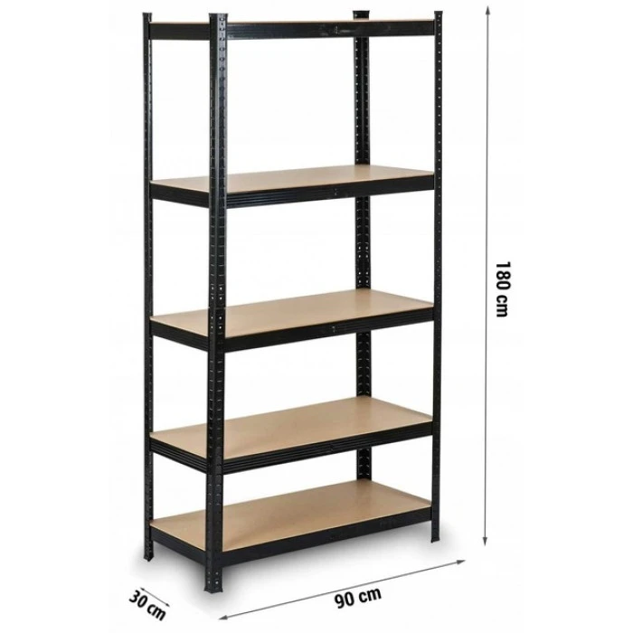 Стелаж металевий 180х90х30 Siker P9030 чорний 5 полиць