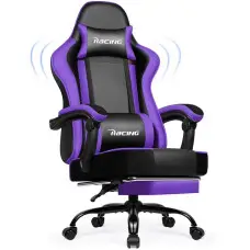 Кресло офисное с подставкой для ног Bonro Racing B-059 фиолетовое