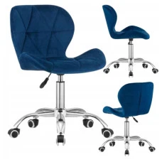 Крісло на колесах Bonro B-531 велюр синє