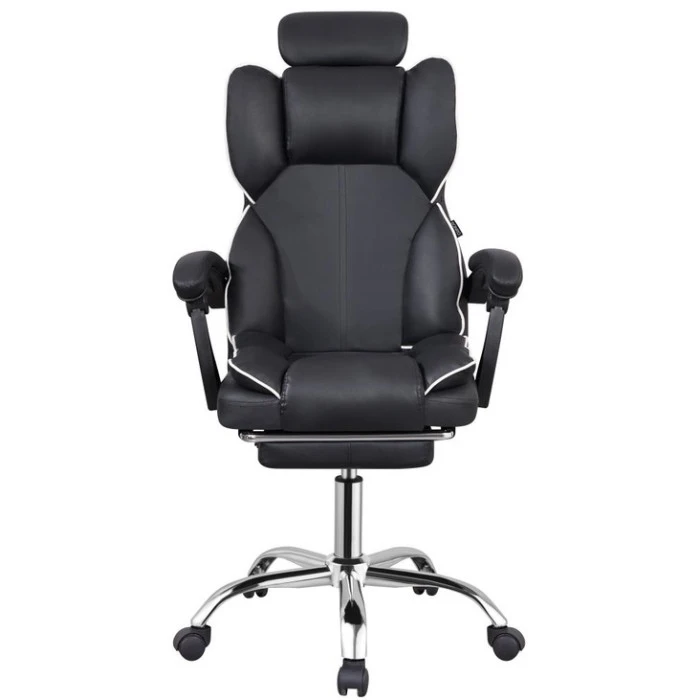 Крісло офісне з підставкою для ніг Bonro B-058 чорно-біле