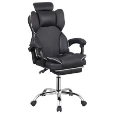 Крісло офісне з підставкою для ніг Bonro B-058 чорно-біле