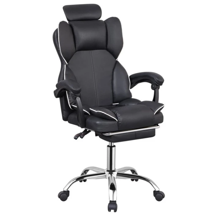 Крісло офісне з підставкою для ніг Bonro B-058 чорно-біле