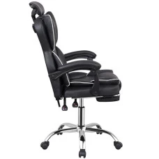 Крісло офісне з підставкою для ніг Bonro B-058 чорно-біле