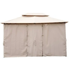 Садовый павильон беседка 3х4 м с москитной сеткой Bonro B-1026 коричневый