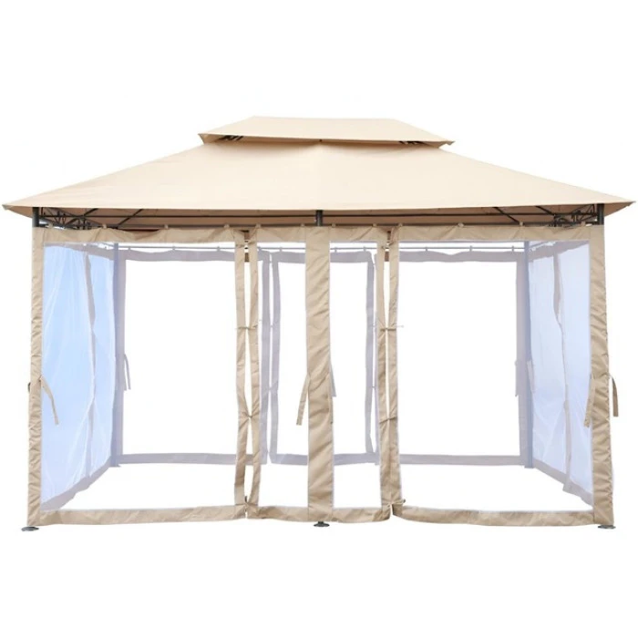 Садовый павильон беседка 3х4 м с москитной сеткой Bonro B-1026 коричневый