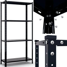 Стелаж металевий 150х75х30 см Siker P7530 чорний 4 полиці