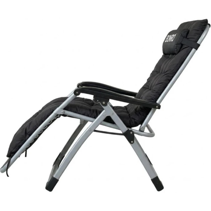 Шезлонг крісло садовий, туристичний Bonro B-04 чорний + подушка