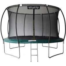 Батут дитячий 312 см з внутрішньою сіткою та драбинкою Atleto зелений