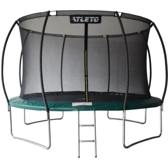 Батут дитячий 312 см з внутрішньою сіткою та драбинкою Atleto зелений