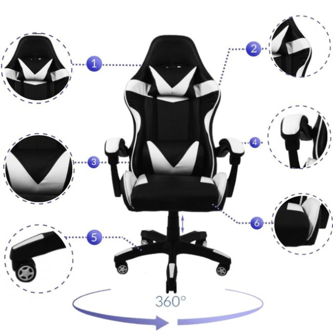 Кресло геймерское Bonro B-810 белое