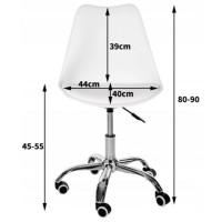 Крісло Bonro B- 487 на колесах біле з чорним сидінням