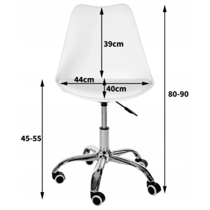 Крісло Bonro B- 487 на колесах біле з чорним сидінням