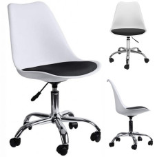 Кресло Bonro B-487 на колесах белое с черным сиденьем