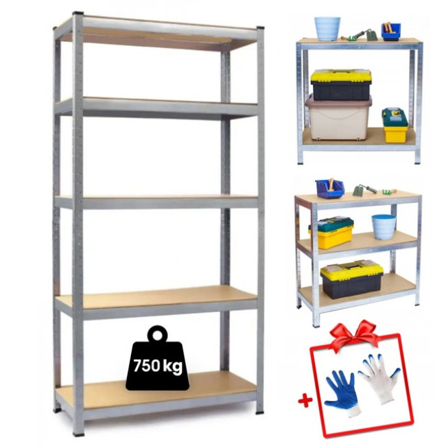 Стеллаж металлический 150х70х30см Siker GoodTool G7030 5 полок