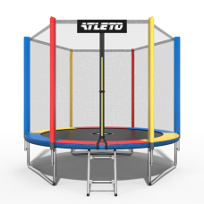 Батут Atleto 252 см с сеткой и стремянкой multikolor