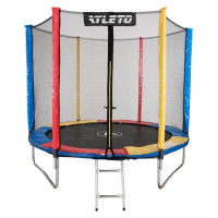 Батут Atleto 252 см с сеткой и стремянкой multikolor