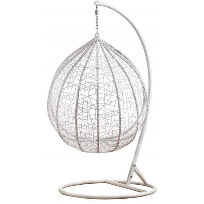 Подвесное кресло-качалка кокон Bonro 329 L (бело-серое)