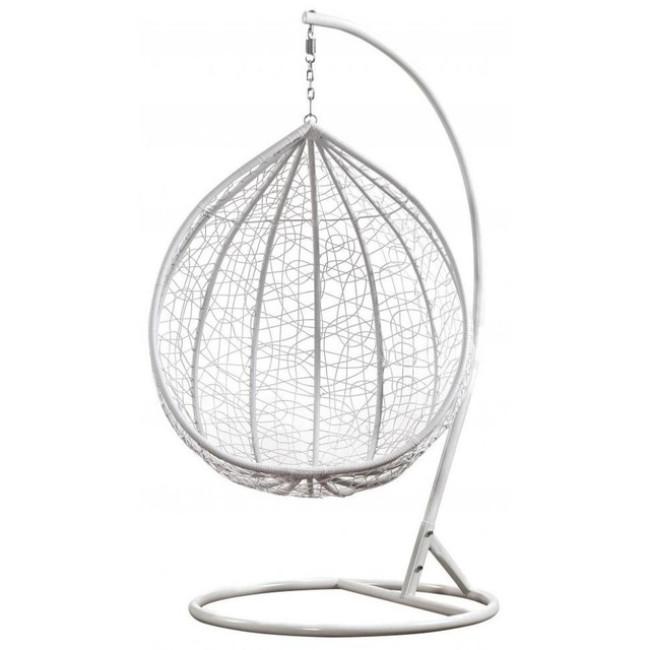 Подвесное кресло-качалка кокон Bonro 329 L (бело-серое)