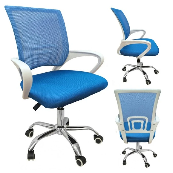 Кресло офисное Bonro 619 бело-синее