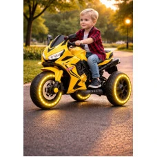 Детский электромотоцикл SPOKO SP-518 желтый (подсветка колес)