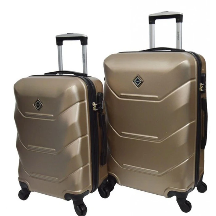 Чемодан комплект пластиковый 2 шт средний большой Bonro 2019 шампань