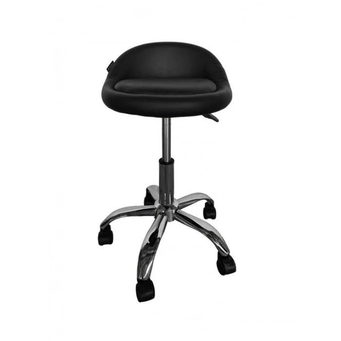 Крісло табурет на колесах зі спинкою кругле Bonro B-498 чорне