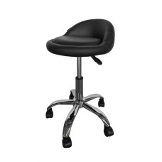 Крісло табурет на колесах зі спинкою кругле Bonro B-498 чорне