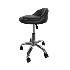 Крісло табурет на колесах зі спинкою кругле Bonro B-498 чорне